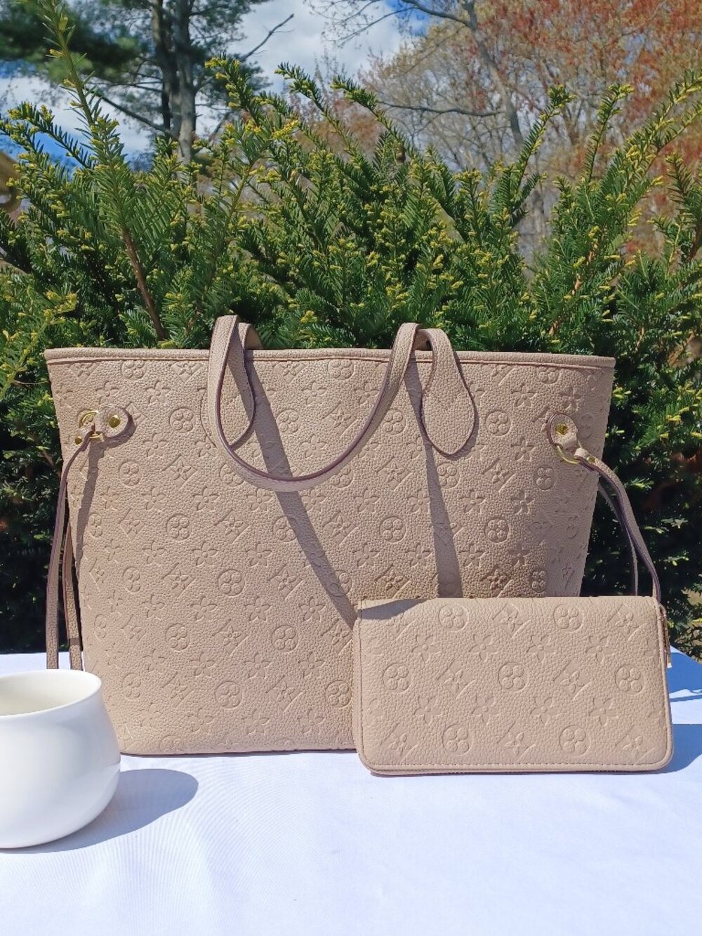 Modern Grey Tote Bag Set | Everyday Work Purse | Lightweight Carryall